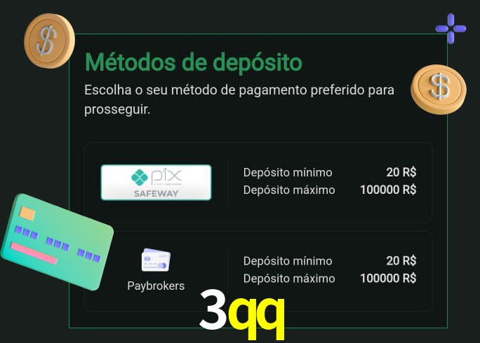 O cassino 3qq oferece uma grande variedade de métodos de pagamento